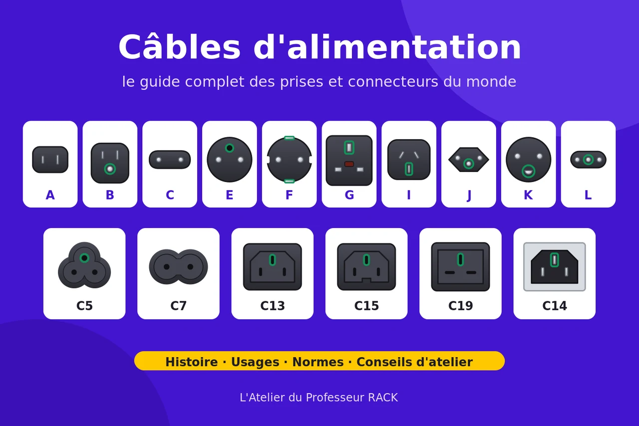 Câbles d'alimentation : le guide complet des prises et connecteurs du monde