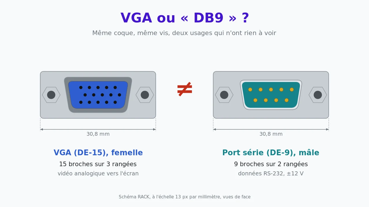 VGA ou DB9 ? Reconnaître les prises D-sub sans se tromper
