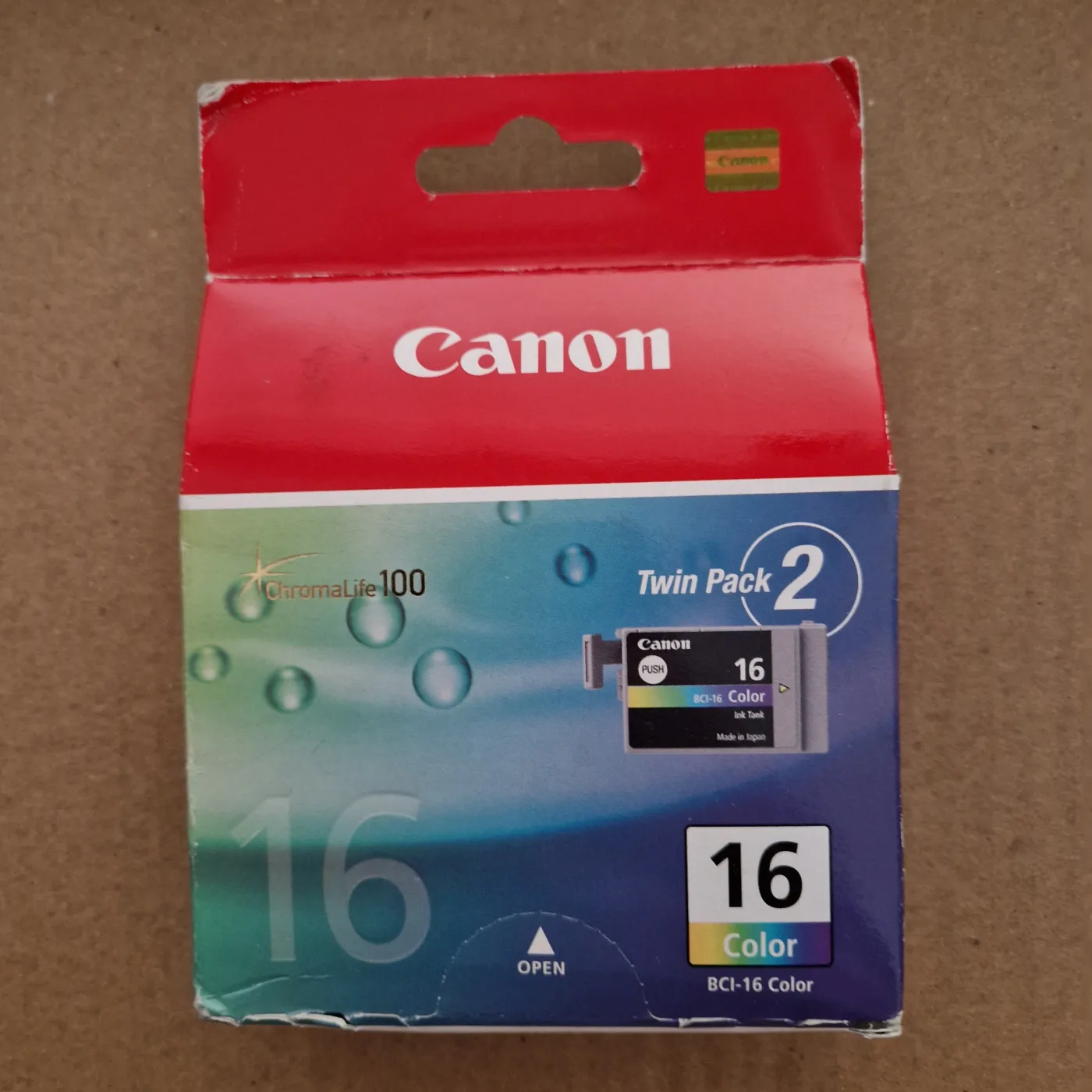 Lot de 2 cartouches d'encre Canon BCI-16 Color d'origine (9818A002), boîte non ouverte, photo 1
