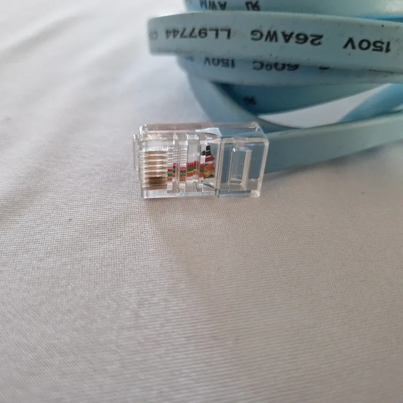 Câble console Cisco d'origine RJ45 vers DB9 femelle (RS-232), plat bleu clair, photo 3
