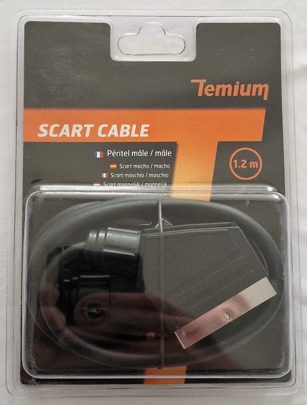 Câble Péritel SCART mâle / mâle Temium 1,2 m, neuf | RACK