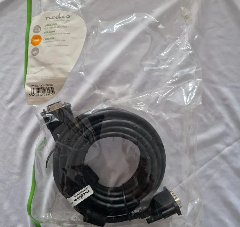 Câble VGA Nedis 5 m noir, HD-15 mâle / mâle (neuf sous sachet)