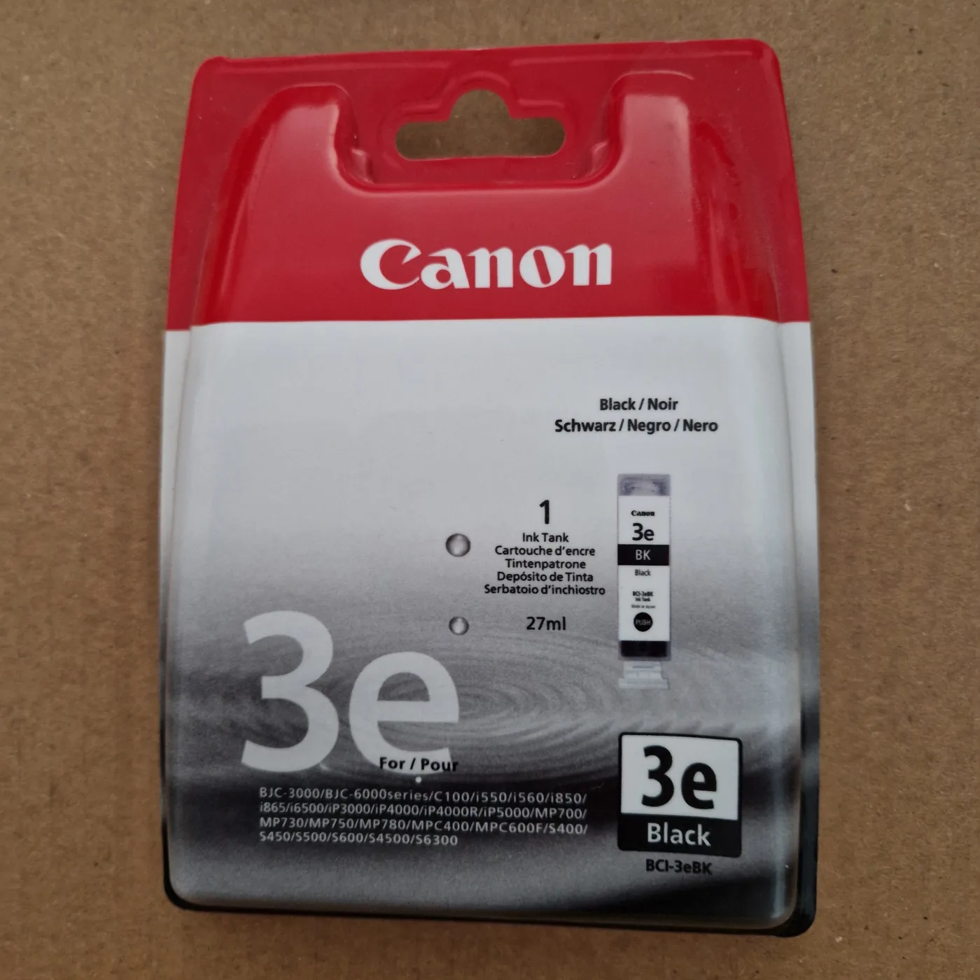 Cartouche Canon BCI-3eBK noir d'origine, blister scellé | Cartouches RACK