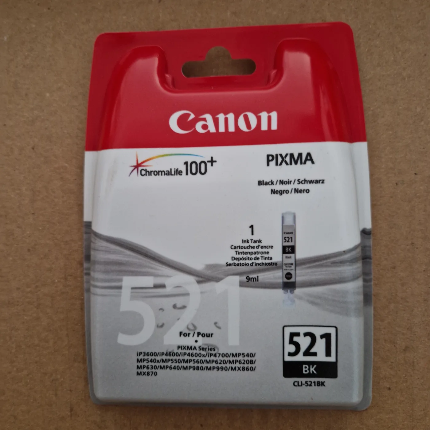 Cartouche Canon CLI-521BK noir photo d'origine, blister scellé | Cartouches RACK