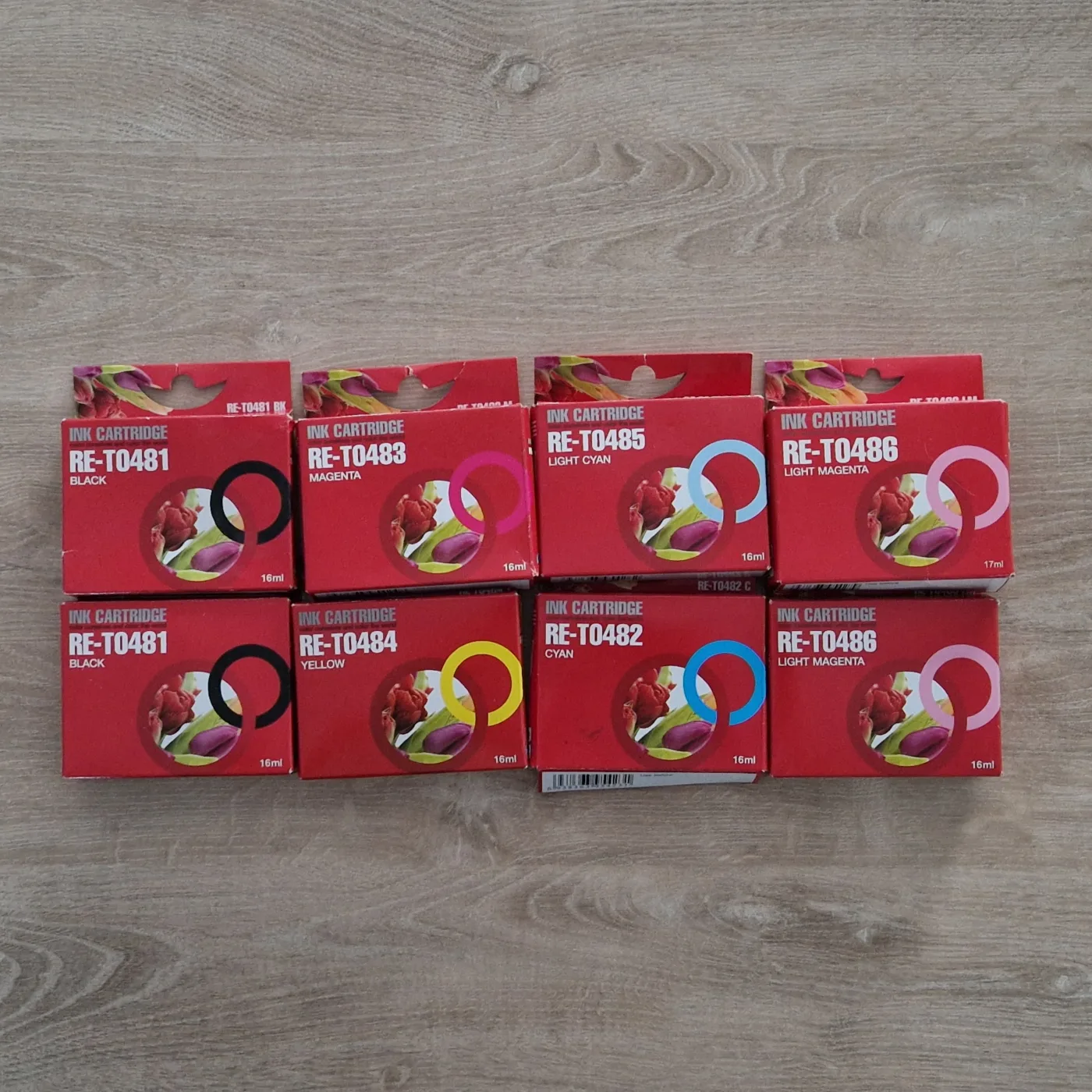 Lot de 8 cartouches d'encre compatibles Epson 48 (T0481 à T0486), jeu complet 6 couleurs, photo 1