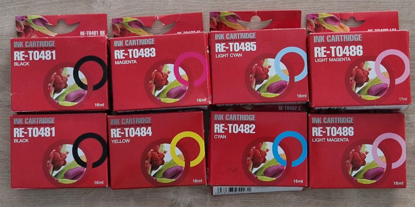 Lot de 8 cartouches d'encre compatibles Epson 48 (T0481 à T0486), jeu complet 6 couleurs, photo 2