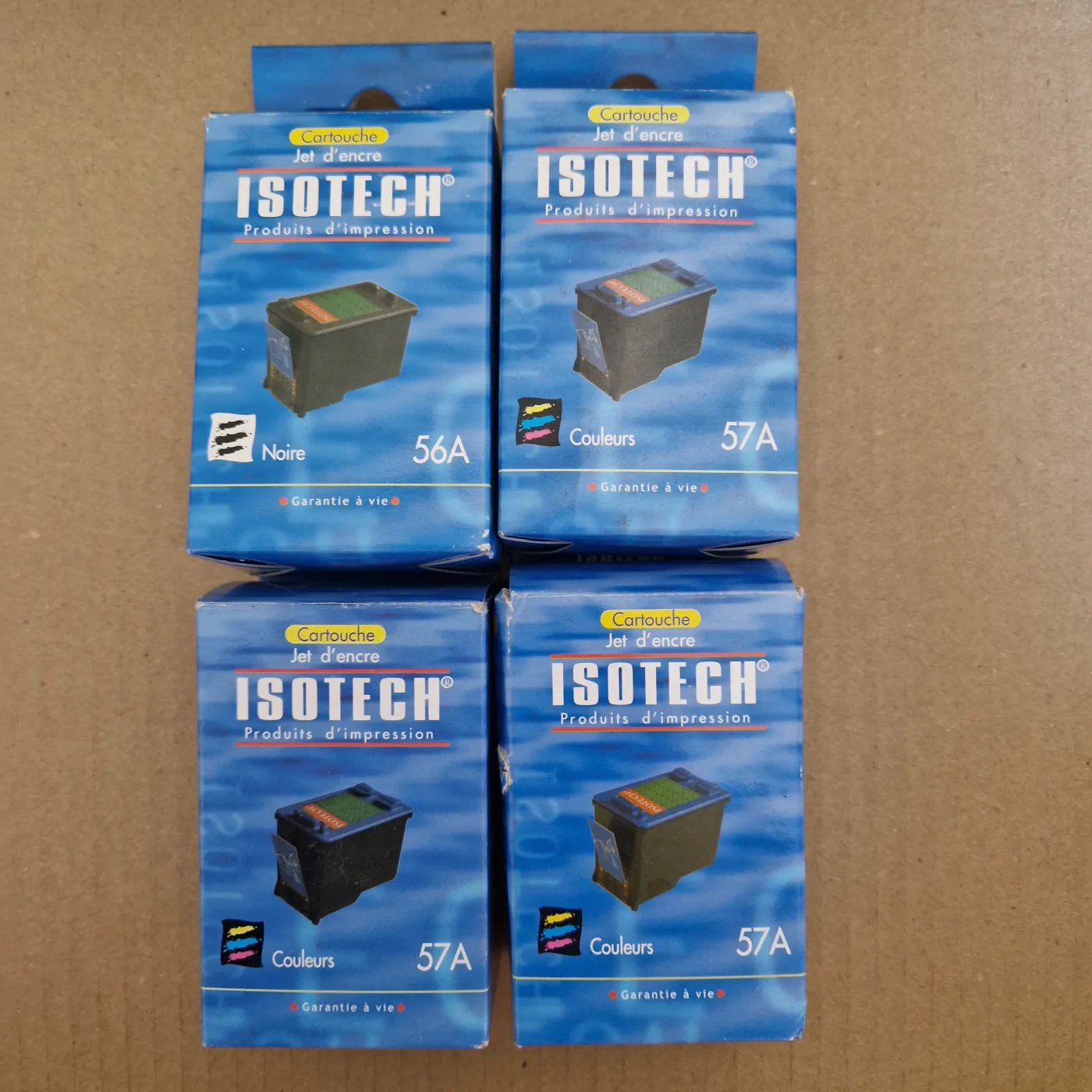 Lot de 4 cartouches d'encre compatibles HP 56 et HP 57