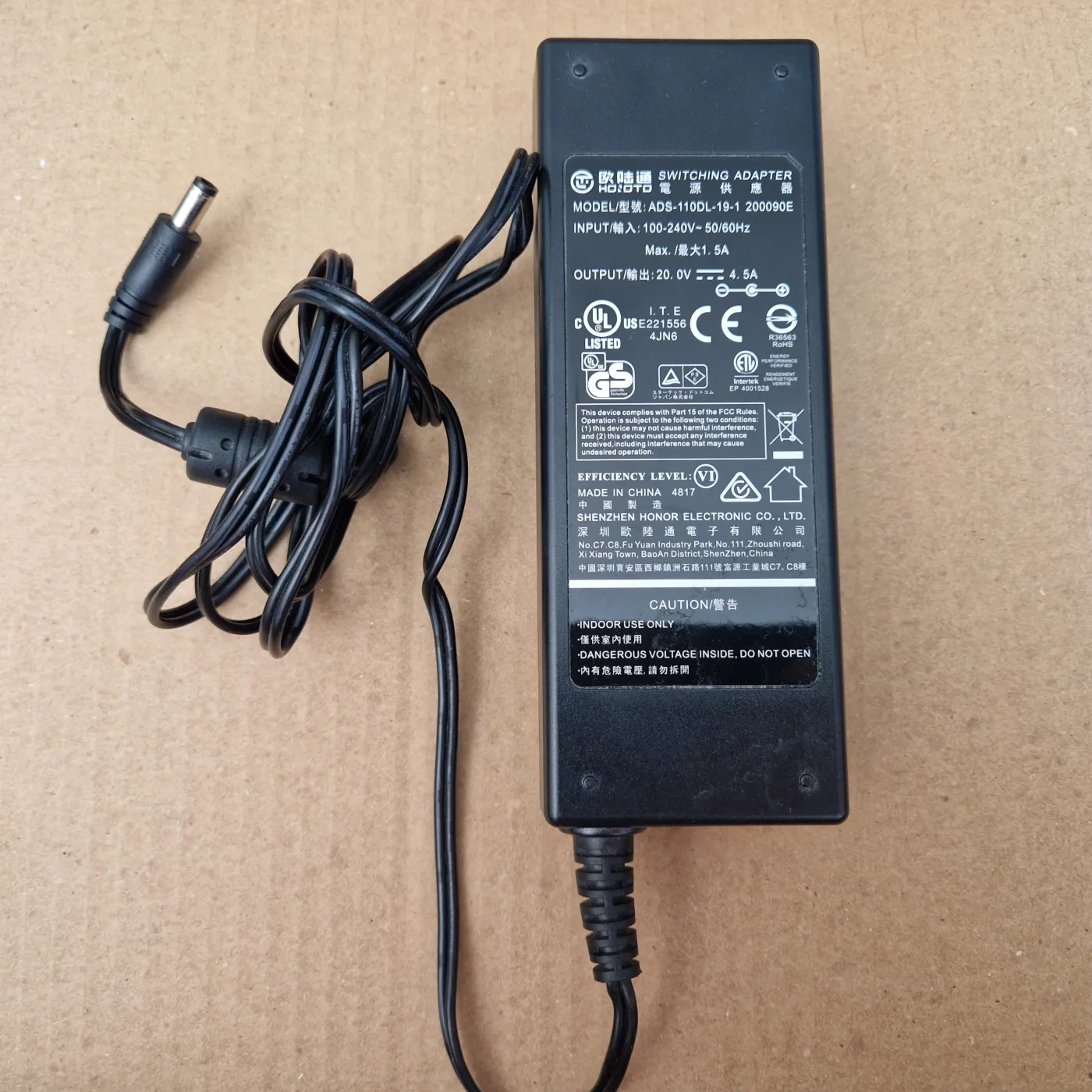 Alimentation Hoioto ADS-110DL-19-1 20 V 4,5 A 90 W