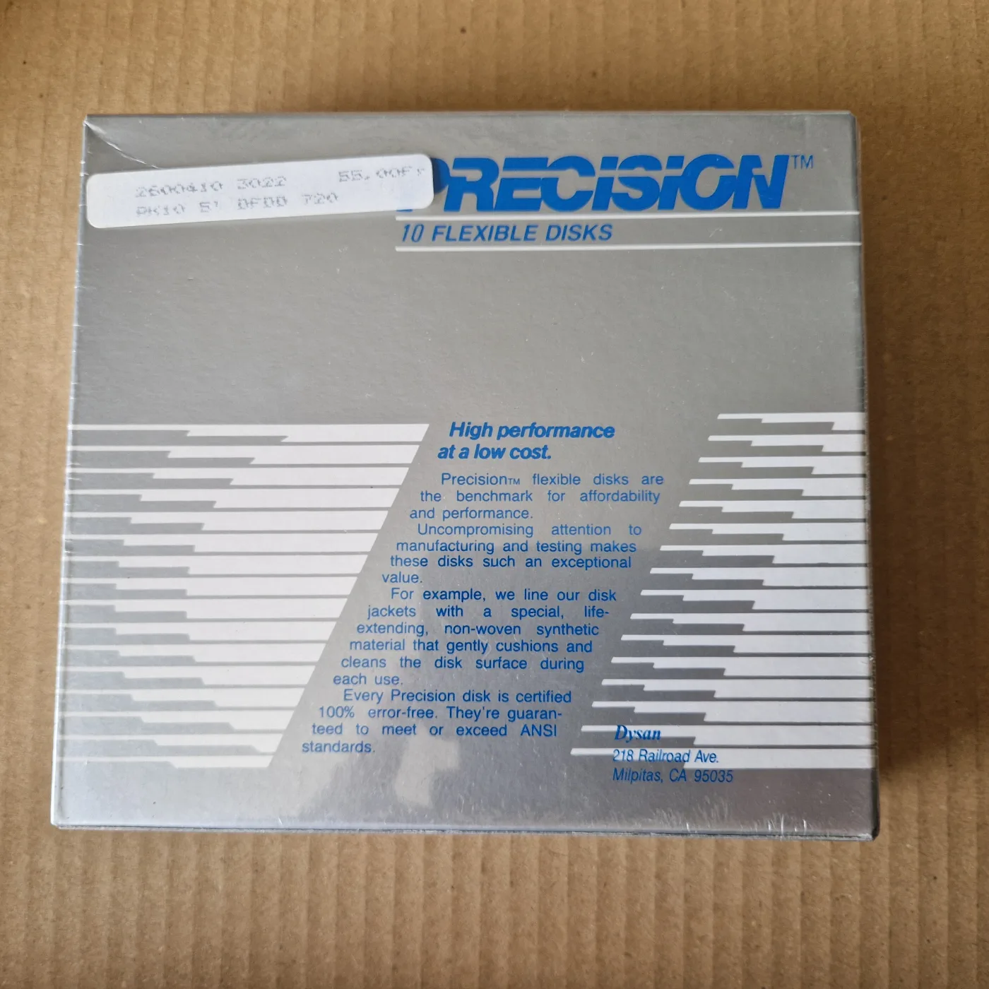 Boîte de 10 disquettes 5,25 pouces Dysan Precision MD2DD (720 Ko), sous film d'origine, photo 2