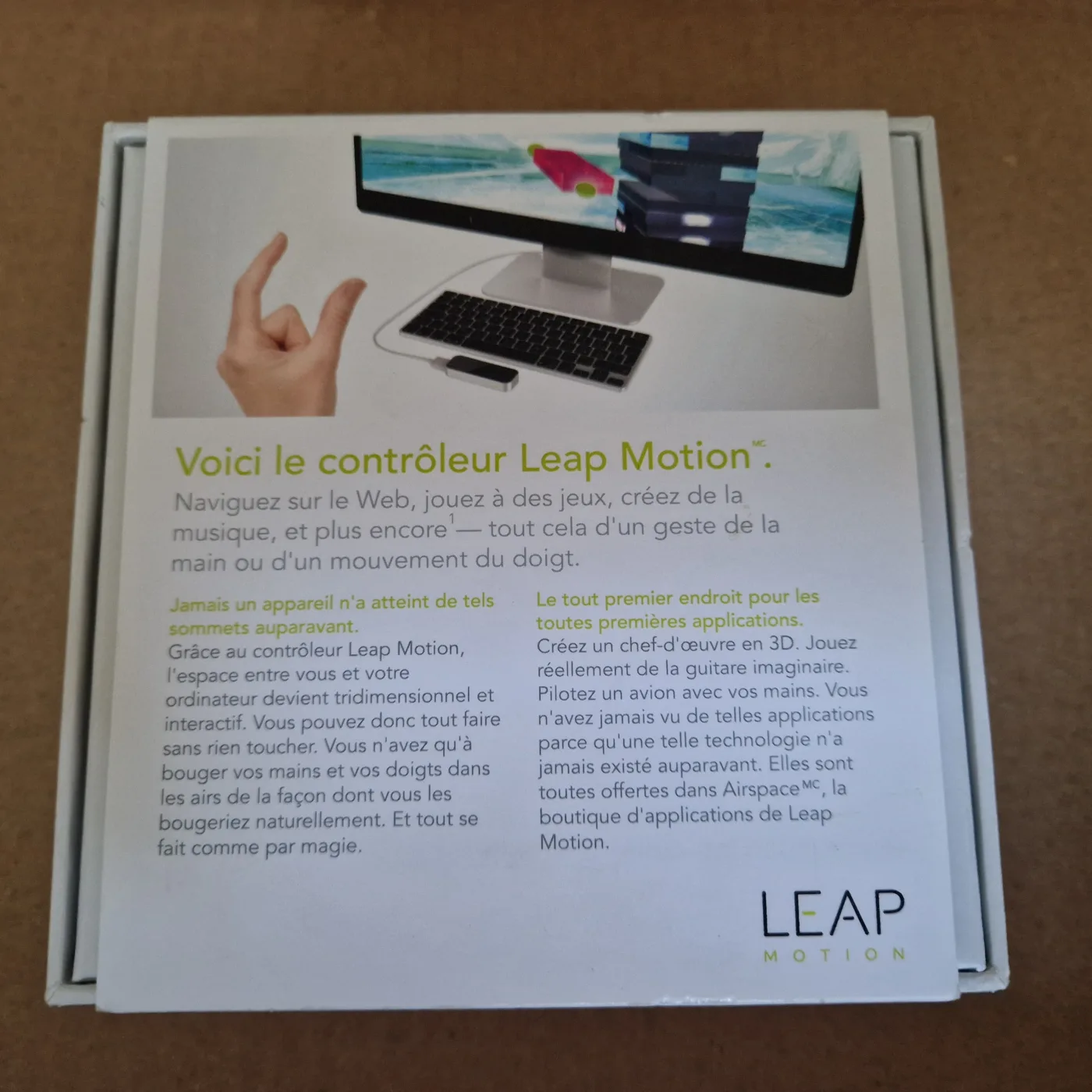 Contrôleur gestuel Leap Motion, suivi des mains en 3D, USB 3.0, complet en boîte, photo 3
