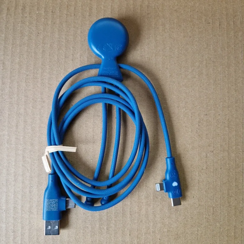 Câble de charge Xoopar Mr Bio Long 60 W, 4 en 1, 1,2 m, bleu, photo 1